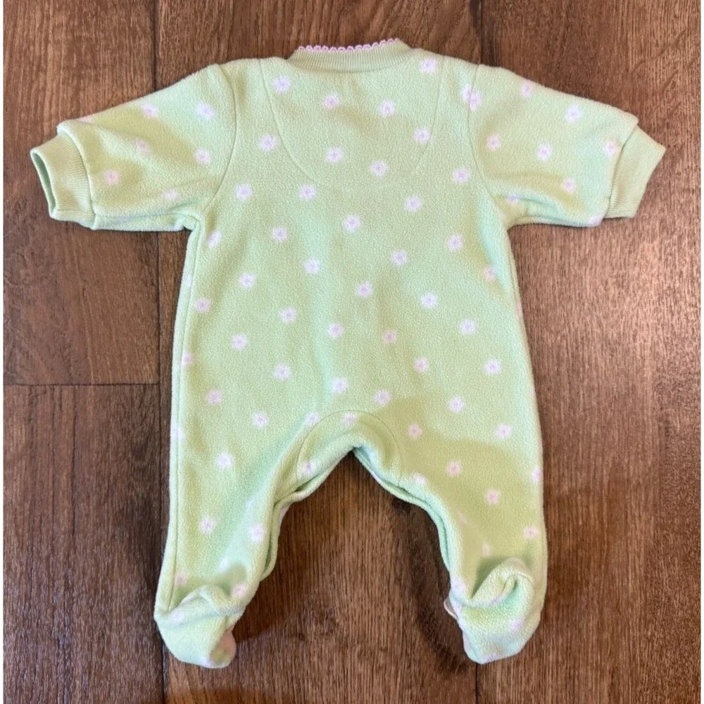 Vintage‎ Carters Baby Sleeper Girl Preemie Outfit Fleece I Love Mommy Pleats Y2K